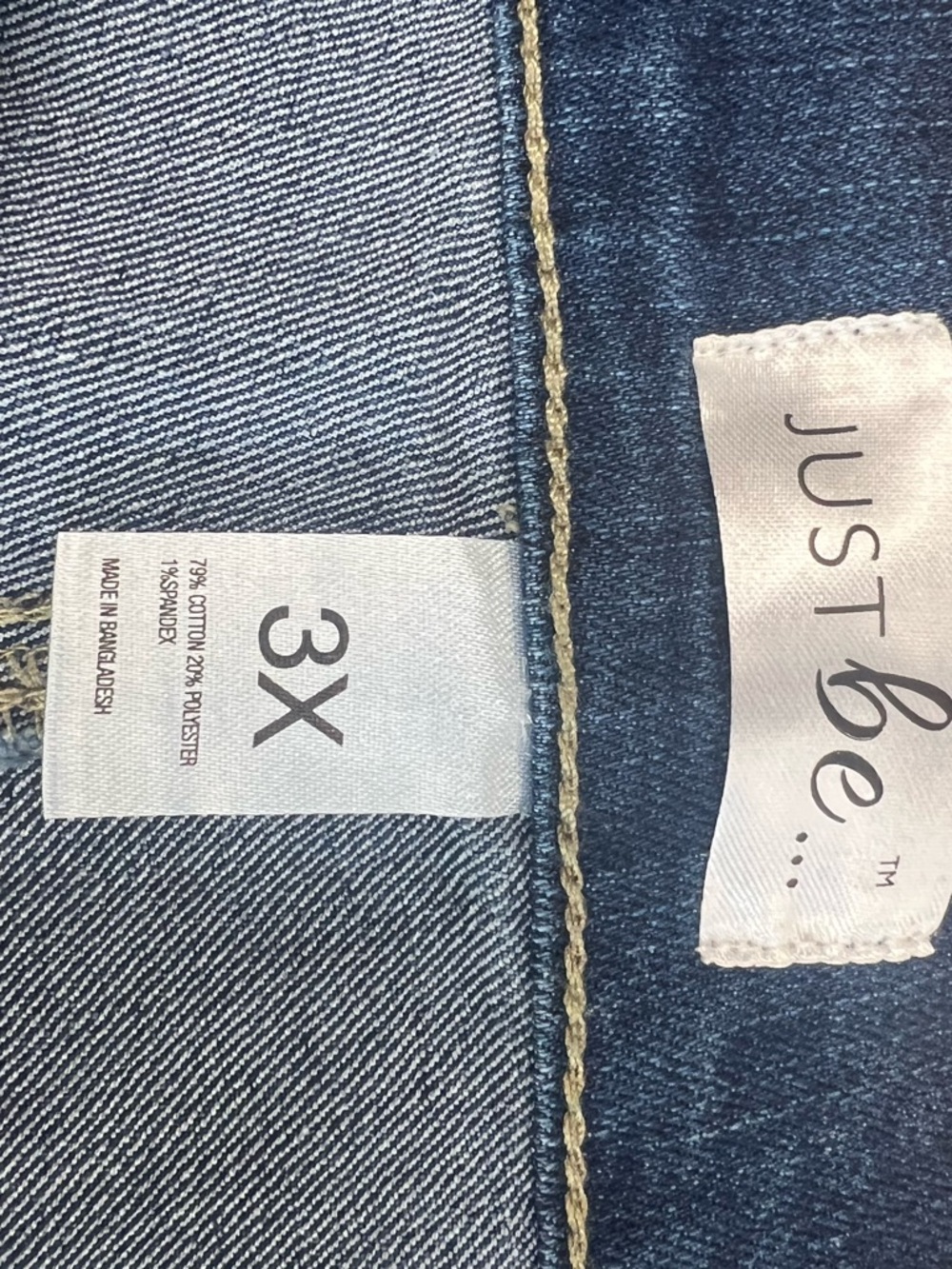 just be Dark Blue Frayed Hem Denim Shorts - Picture 5 of 5